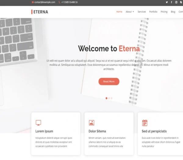 Eterna - website template